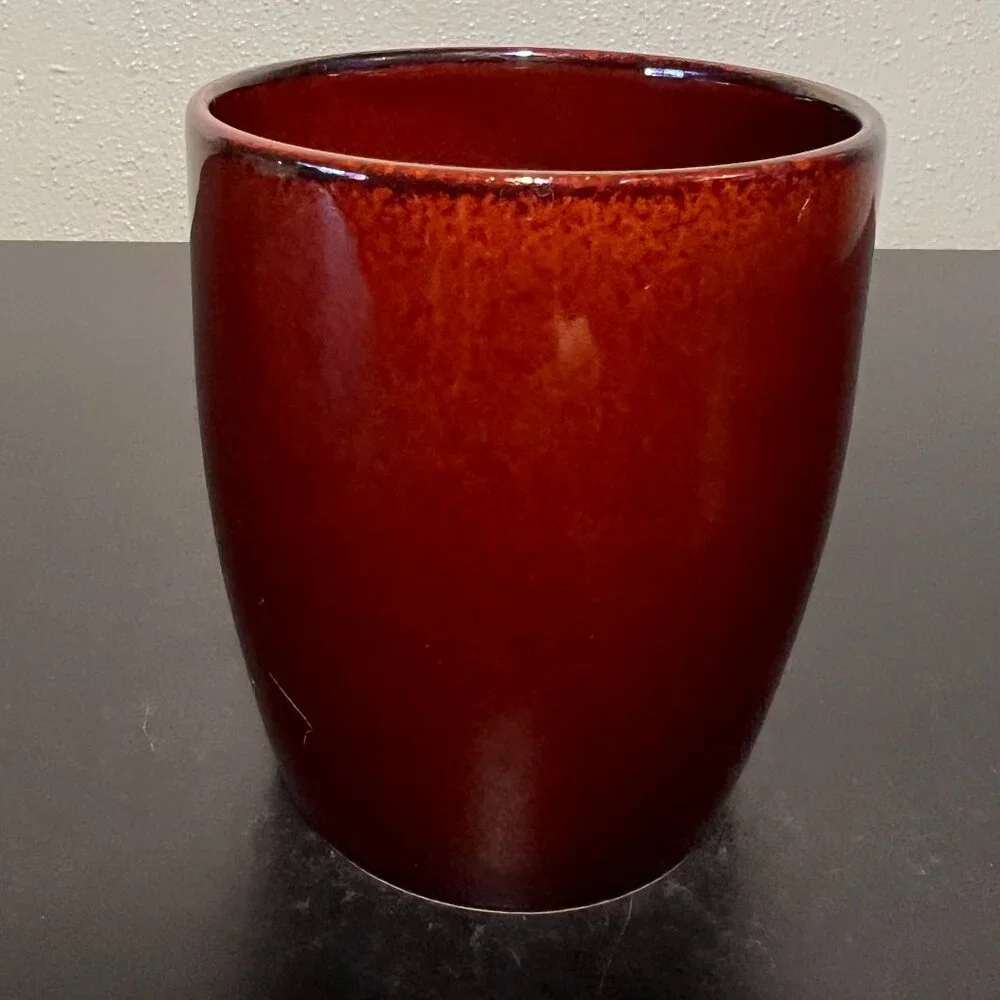 Crate & Barrel MAHOGANY Brown Luster Glazed Coffee Mug Cup Japan 12oz